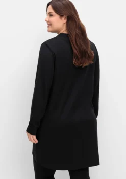 Longshirt mit asymmetrischem Stehkragen