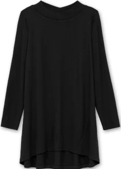 Longshirt mit asymmetrischem Stehkragen