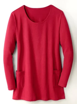 Longshirt mit aufgesetzten Taschen
