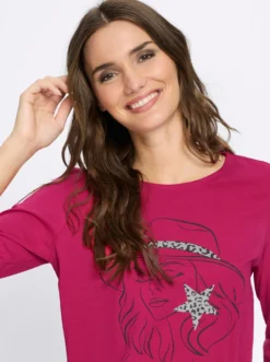 Longshirt mit Folien-Print vorne