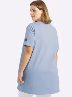 Longshirt mit gerundetem Saum
