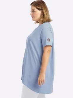 Longshirt mit gerundetem Saum