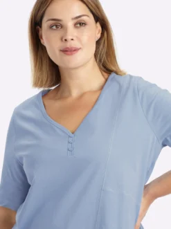 Longshirt mit gerundetem Saum