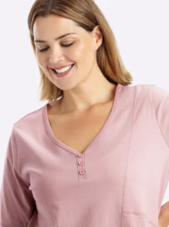 Longshirt mit gerundetem Saum