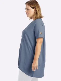Longshirt mit gerundetem Saum