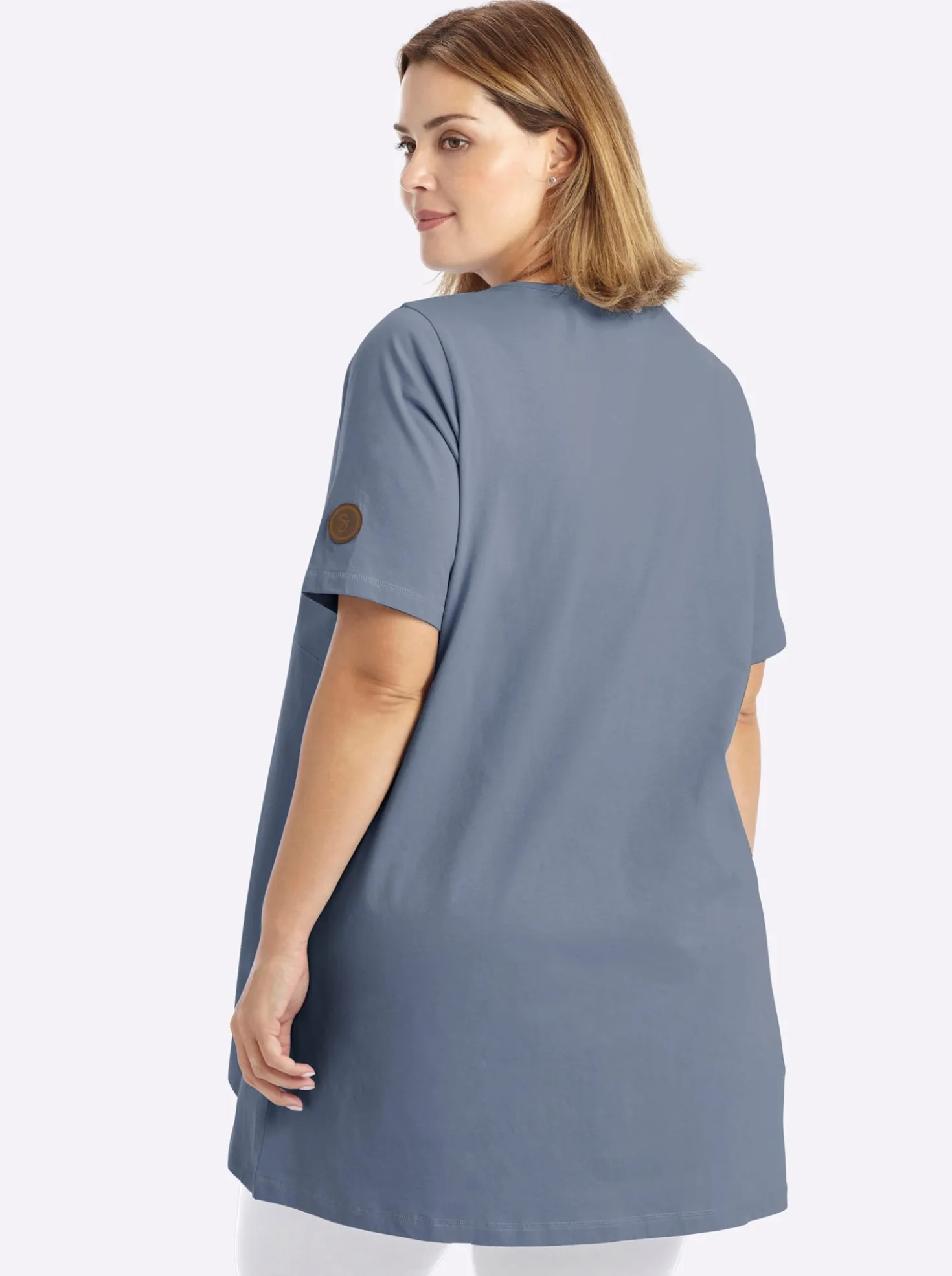 Longshirt mit gerundetem Saum