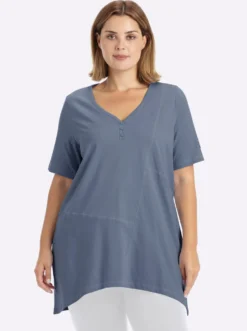 Longshirt mit gerundetem Saum