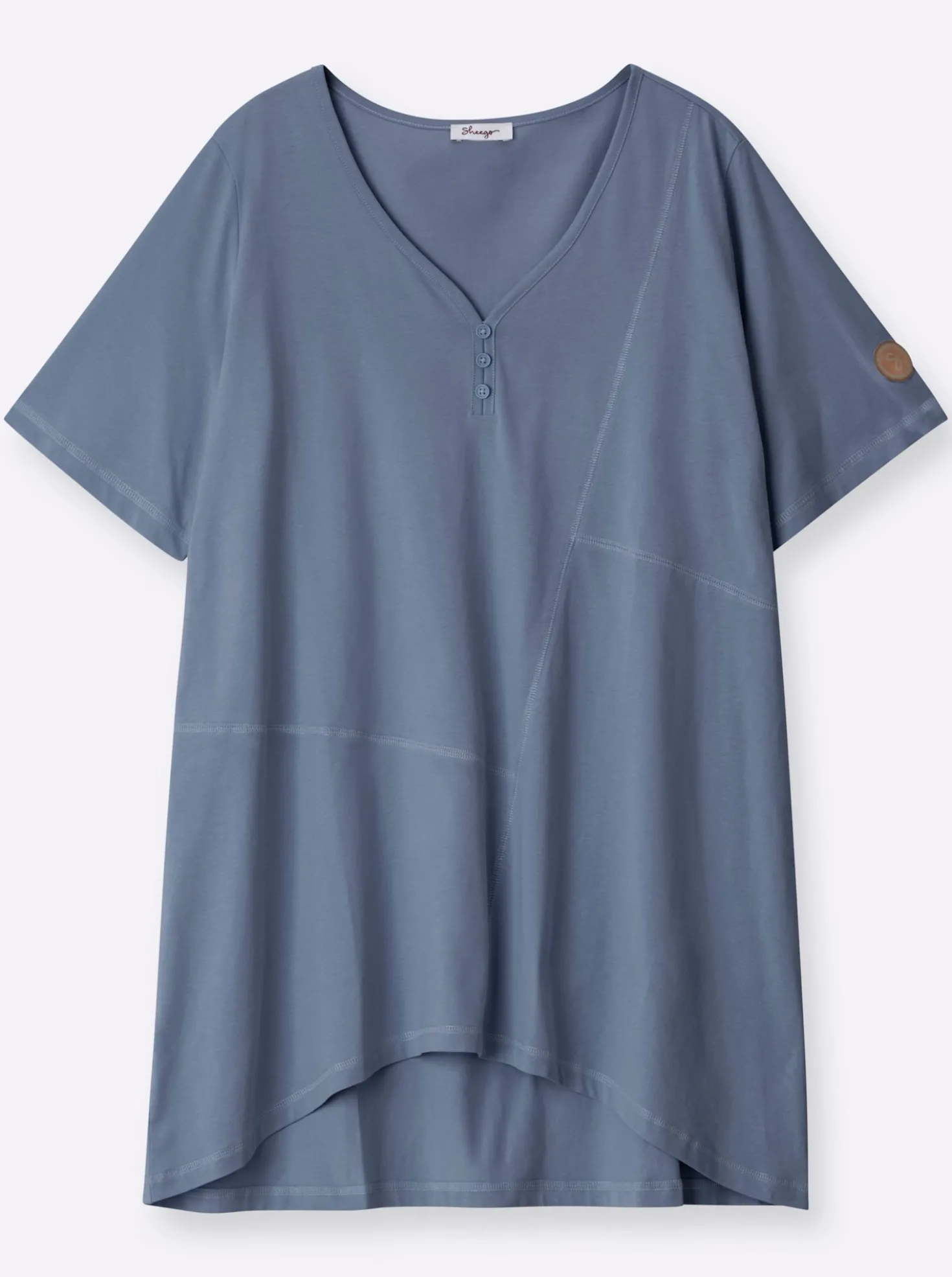 Longshirt mit gerundetem Saum