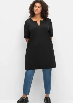 Longshirt mit geschlitztem Ausschnitt