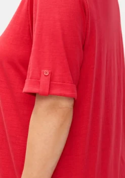 Longshirt mit geschlitztem Ausschnitt