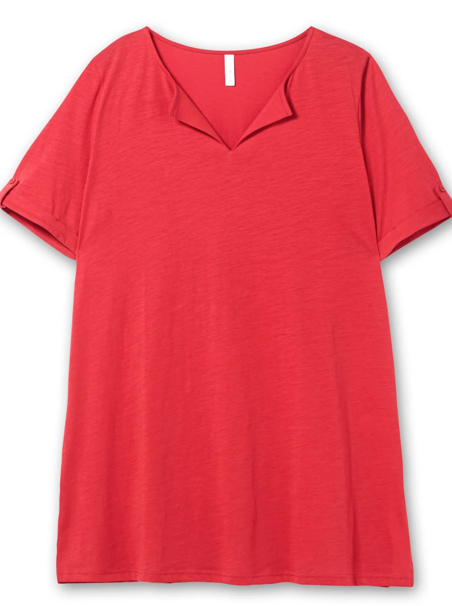 Longshirt mit geschlitztem Ausschnitt