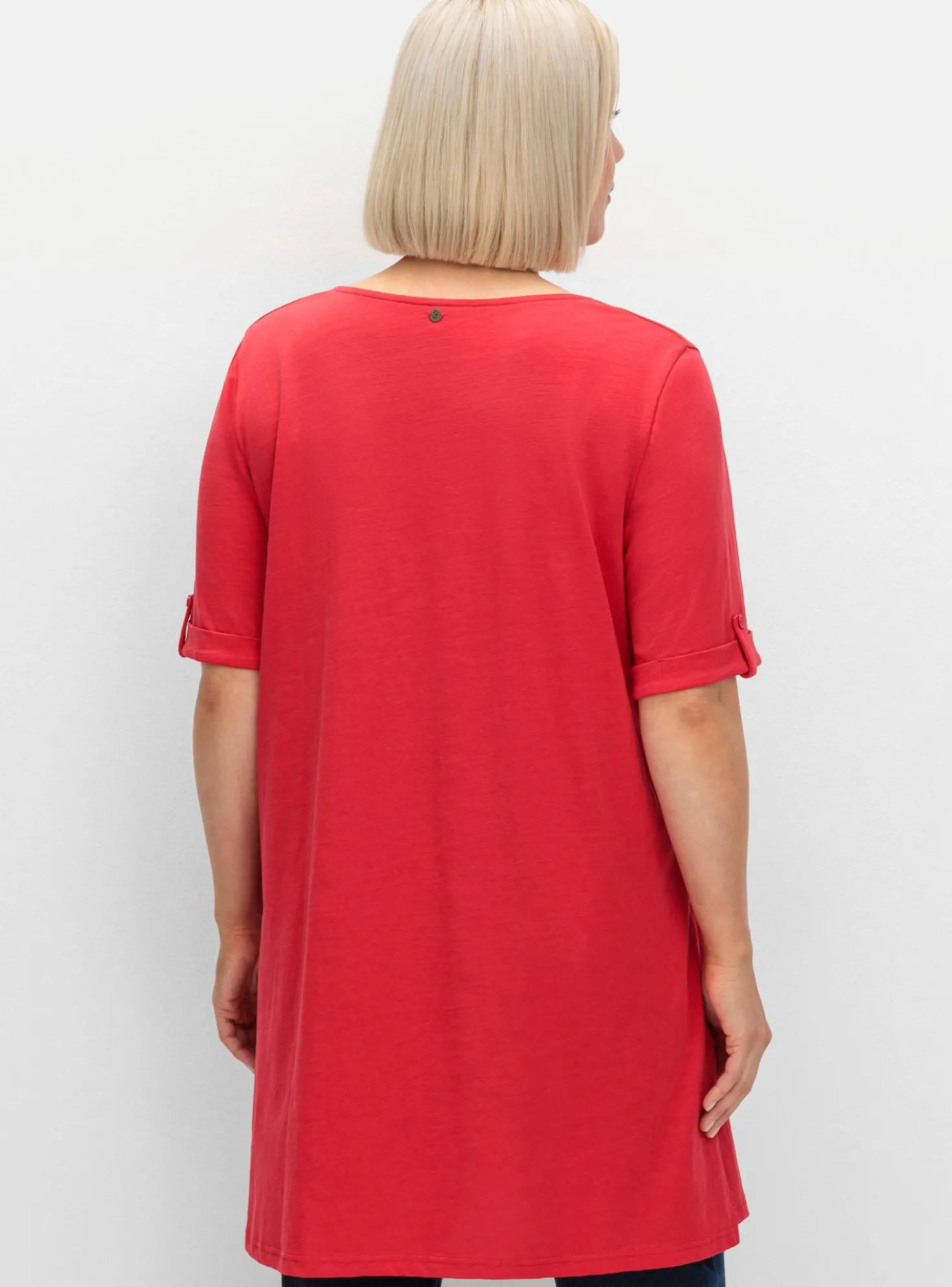 Longshirt mit geschlitztem Ausschnitt