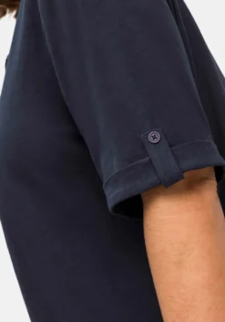 Longshirt mit geschlitztem Ausschnitt