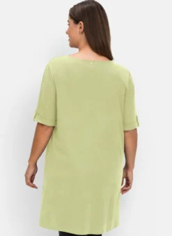 Longshirt mit geschlitztem Ausschnitt