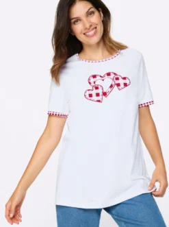 Longshirt mit Herzchen-Motiv