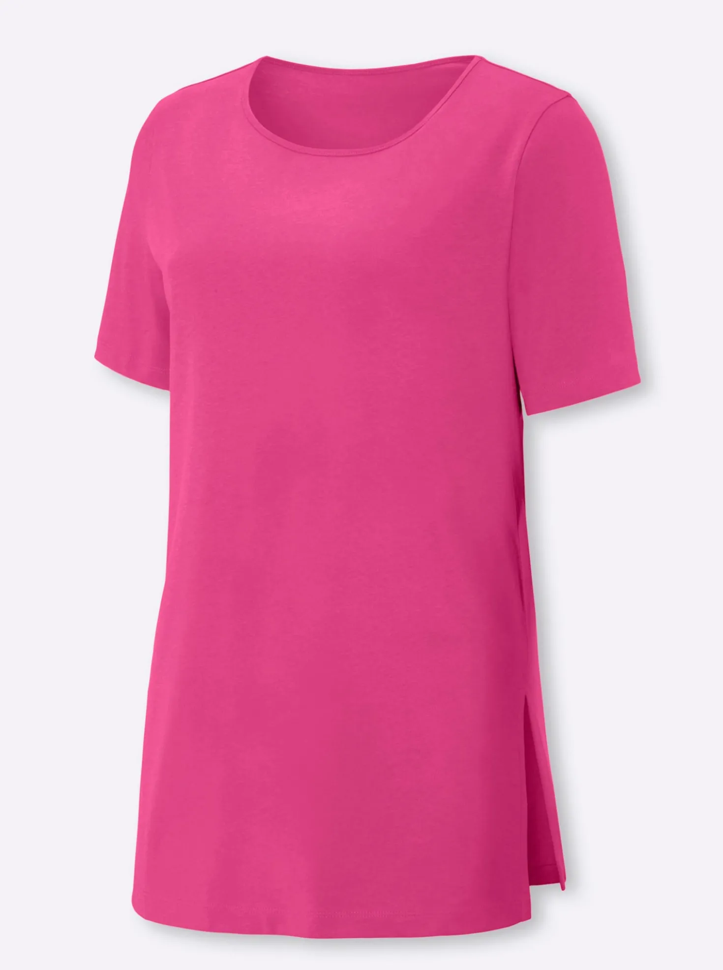 Longshirt mit hohen Seitenschlitzen