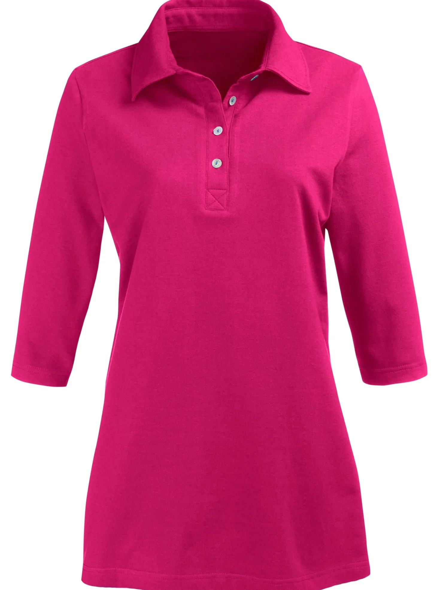 Longshirt mit kurzer Knopfleiste