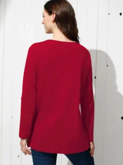 Longshirt mit Ärmeln zum Krempeln