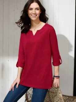 Longshirt mit Ärmeln zum Krempeln