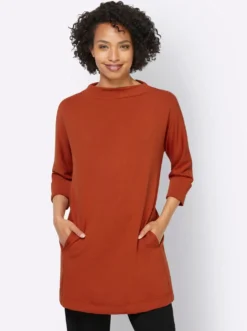 Longshirt mit seitlichen Taschen