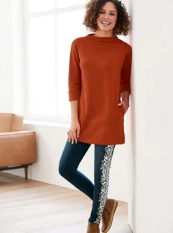 Longshirt mit seitlichen Taschen