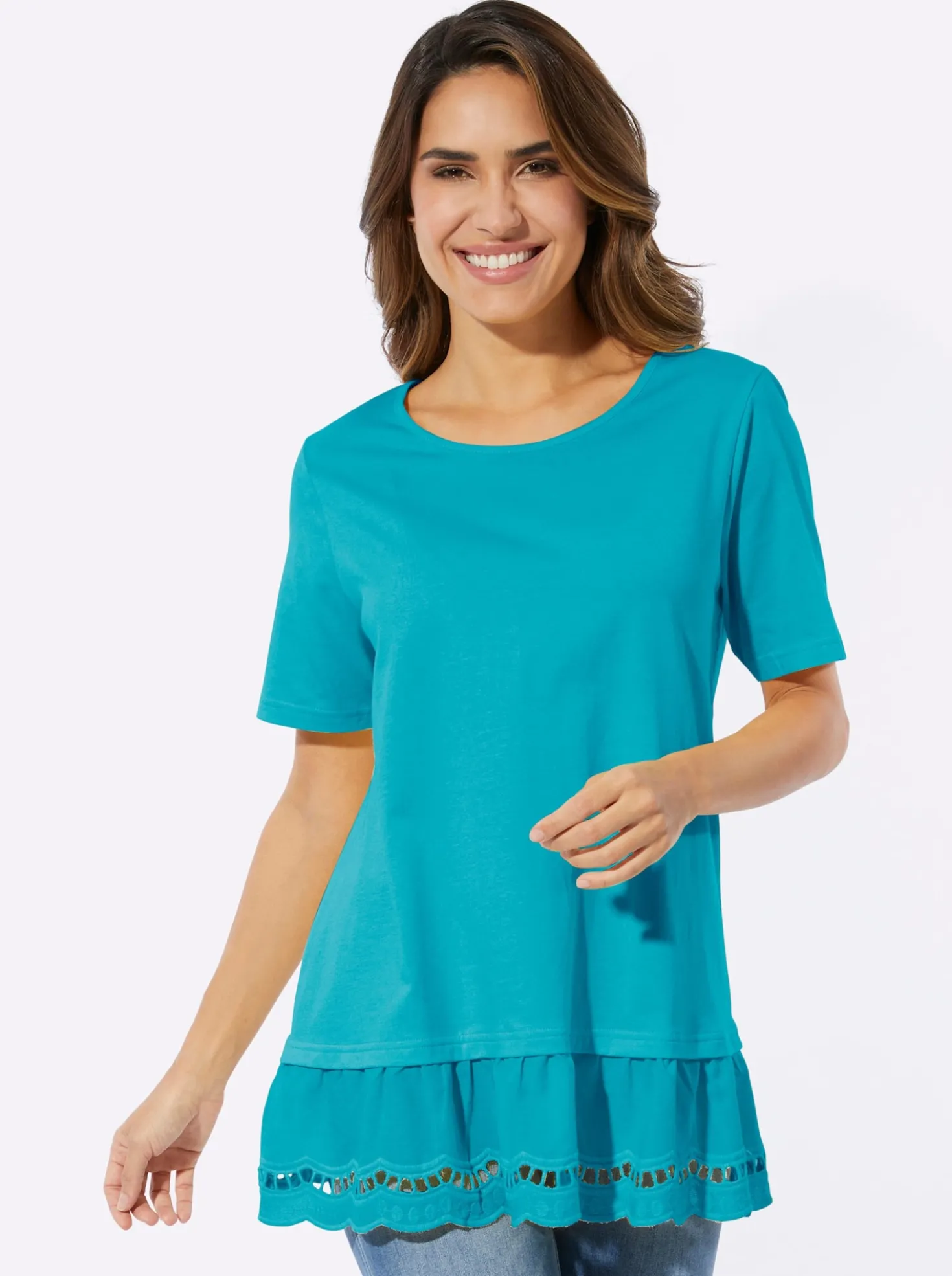 Longshirt mit Spitze