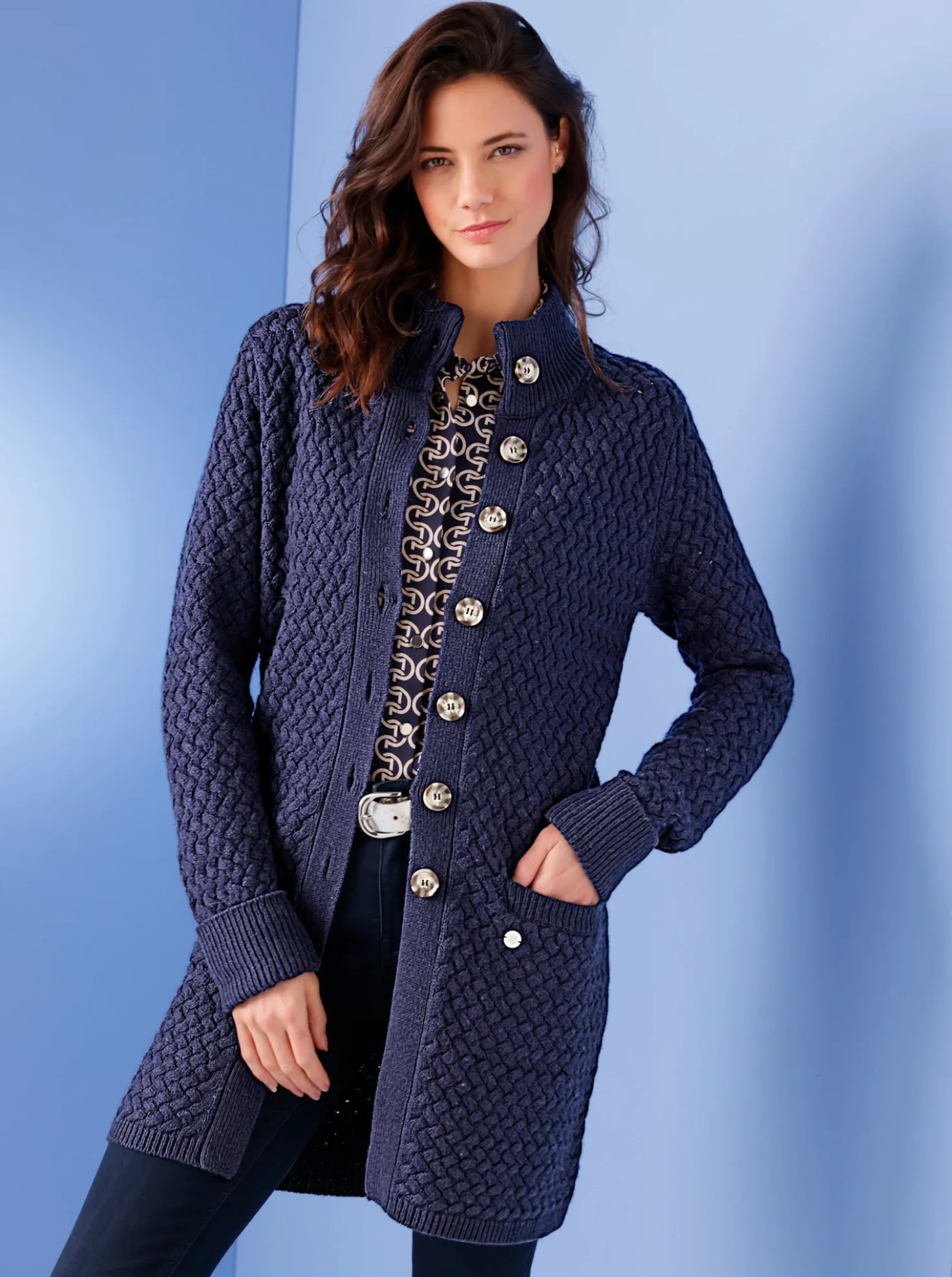 Longstrickjacke