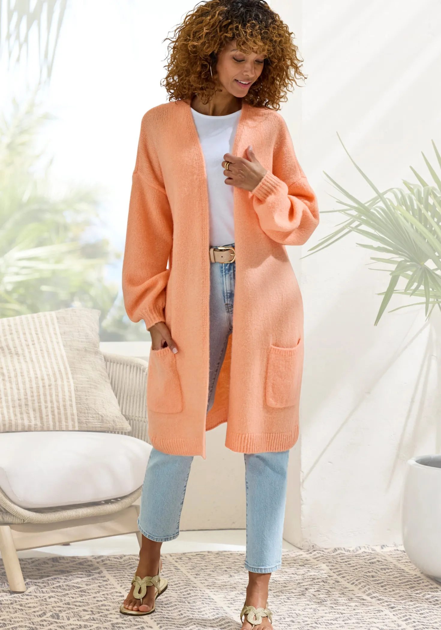 Longstrickjacke