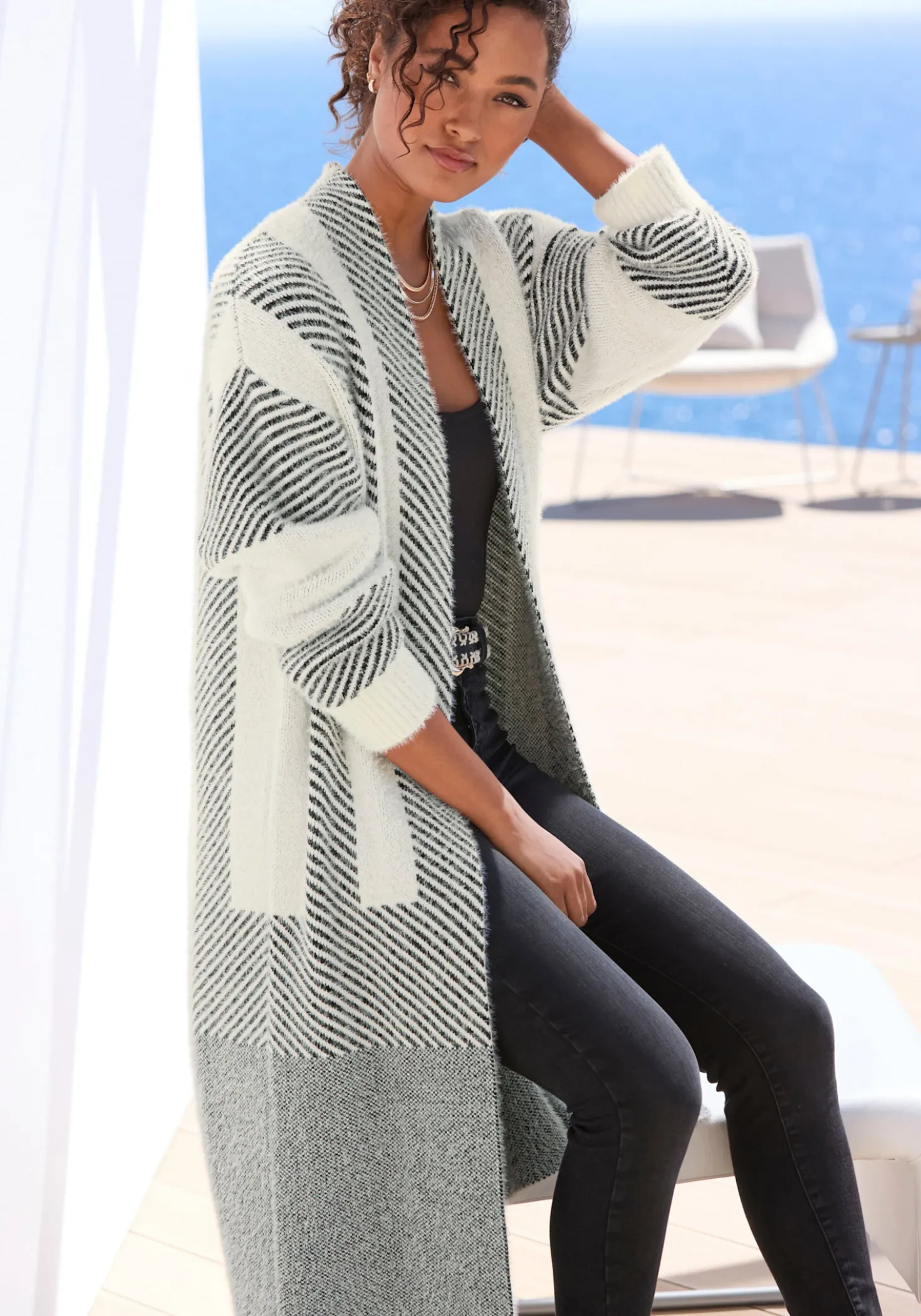 Longstrickjacke