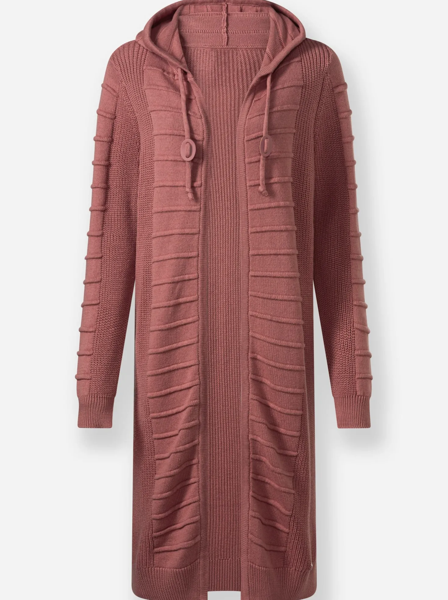 Longstrickjacke im Strukturmuster-Mix
