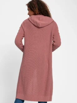 Longstrickjacke im Strukturmuster-Mix