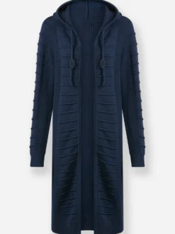 Longstrickjacke im Strukturmuster-Mix