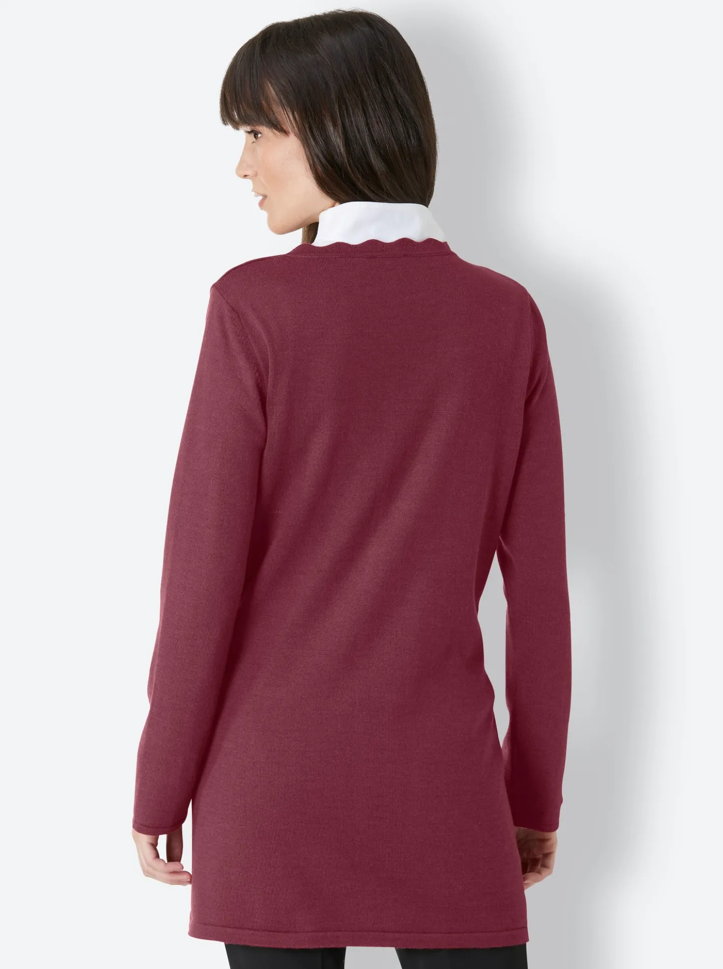 Longstrickjacke in Merino-Seiden-Mischung