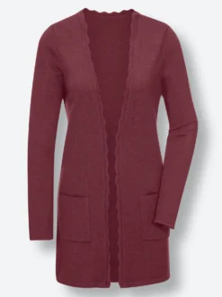 Longstrickjacke in Merino-Seiden-Mischung