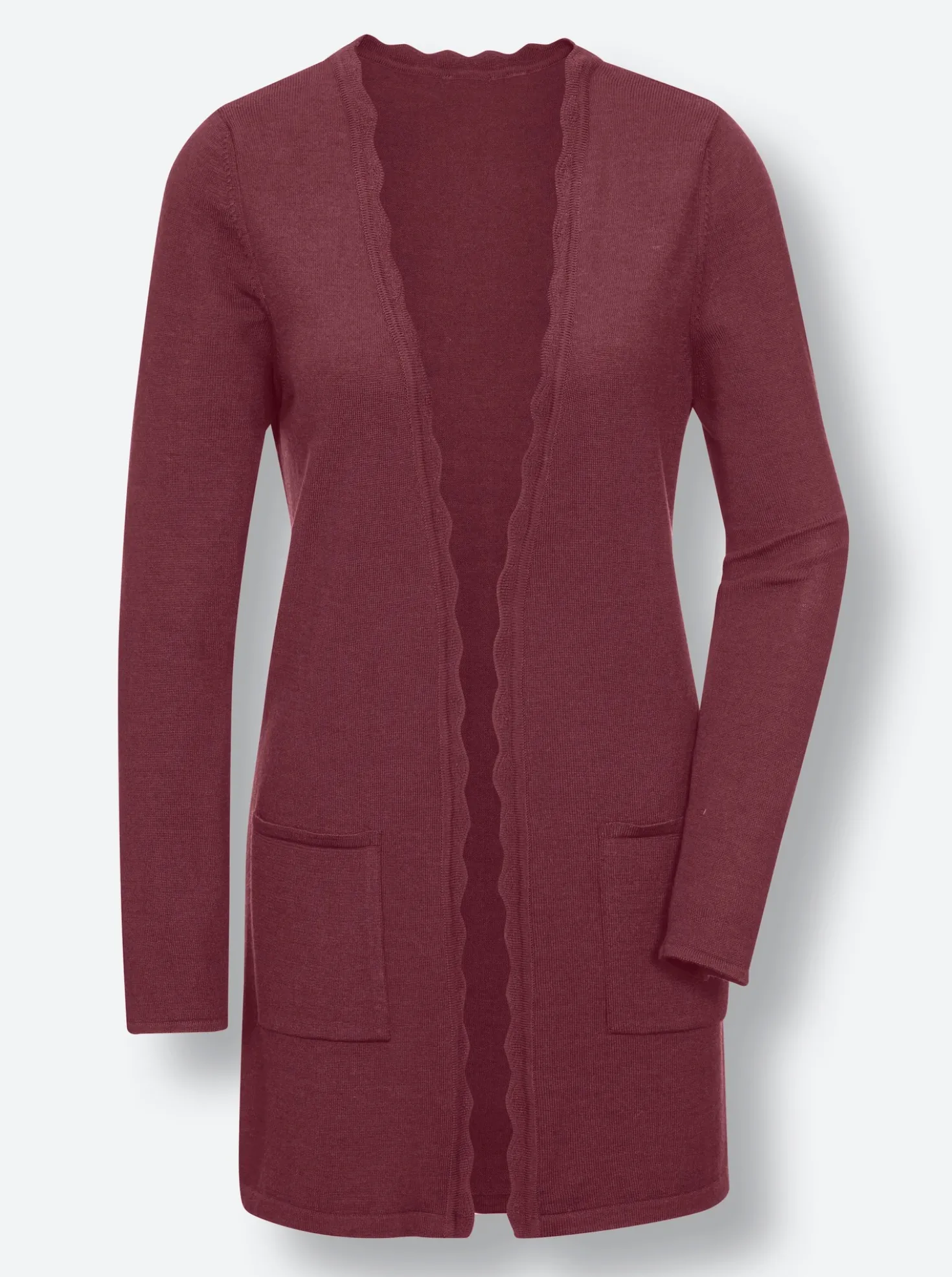 Longstrickjacke in Merino-Seiden-Mischung
