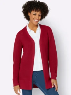 Longstrickjacke in passformgerechter Verarbeitung