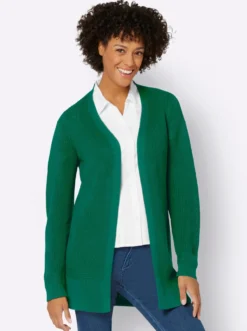 Longstrickjacke in passformgerechter Verarbeitung