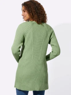 Longstrickjacke in Ripp-Optik