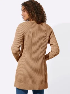 Longstrickjacke in Ripp-Optik