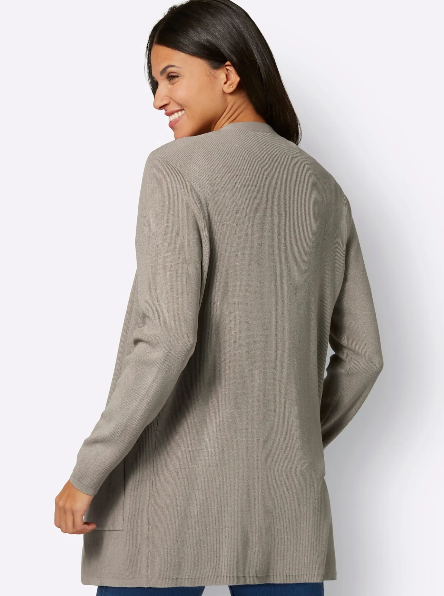 Longstrickjacke in Viskose-Qualität