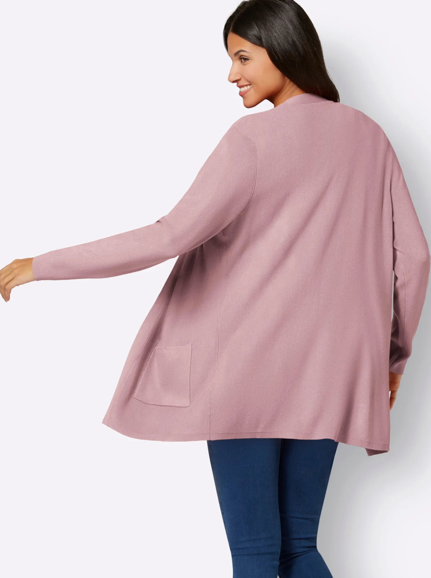 Longstrickjacke in Viskose-Qualität