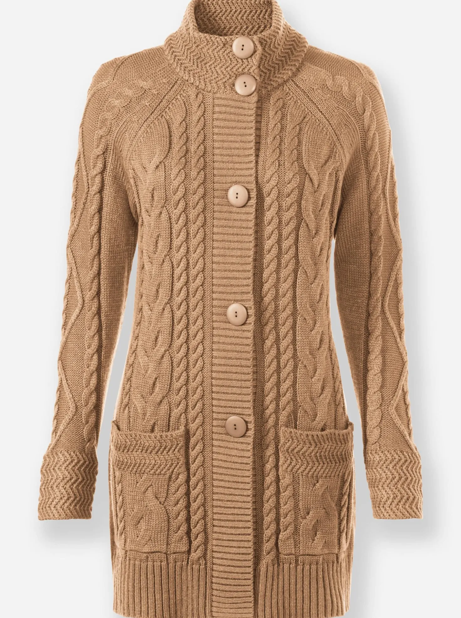 Longstrickjacke mit Einstrickmuster