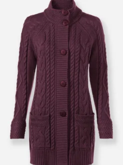 Longstrickjacke mit Einstrickmuster