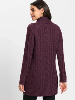 Longstrickjacke mit Einstrickmuster