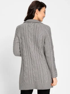 Longstrickjacke mit Einstrickmuster
