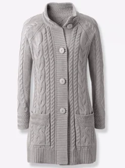 Longstrickjacke mit Einstrickmuster