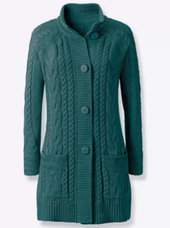 Longstrickjacke mit Einstrickmuster