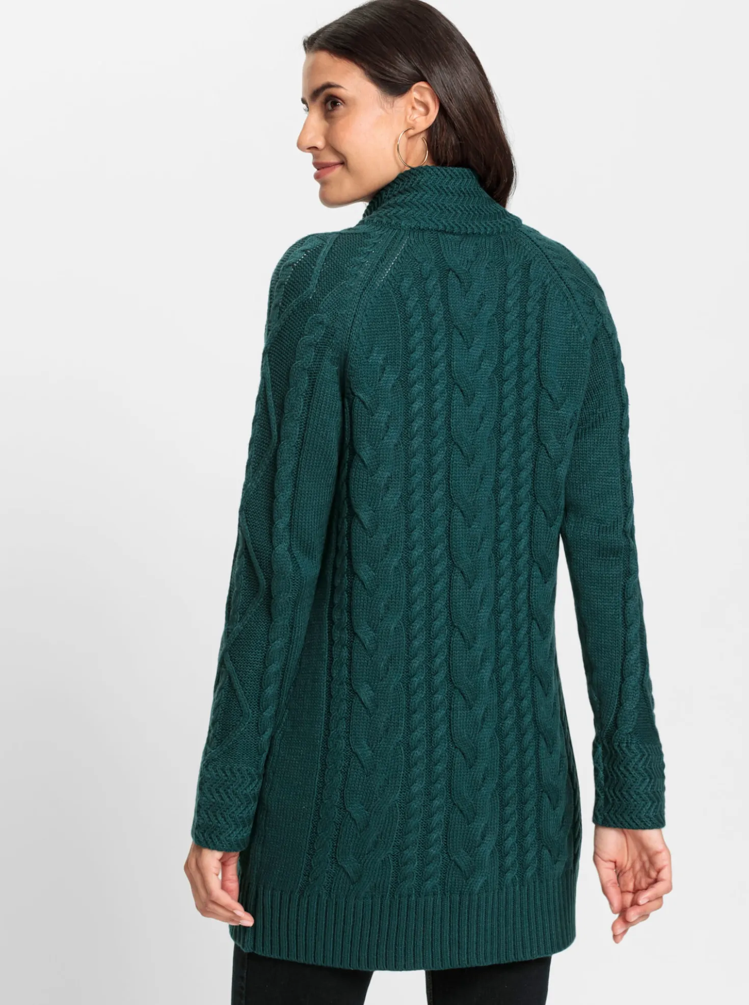 Longstrickjacke mit Einstrickmuster