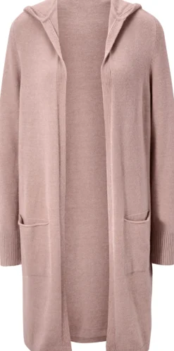Longstrickjacke mit Kapuze