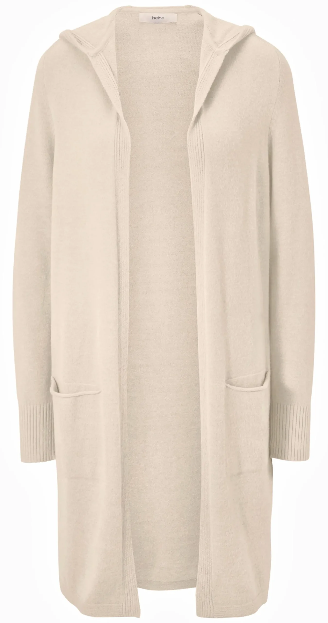 Longstrickjacke mit Kapuze
